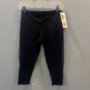Eurotard- Black Capri leggings with Mesh Detailing